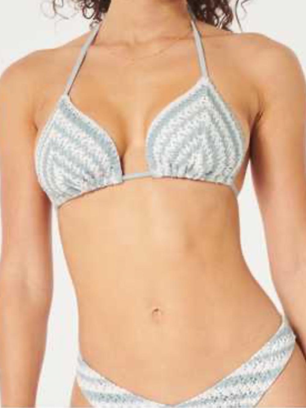 NWT Hollister Striped Crochet Triangle Bikini Top